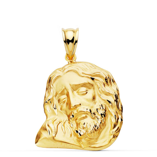 18K COLGANTE ORO AMARILLO CABEZA DE CRISTO 26X21 MM