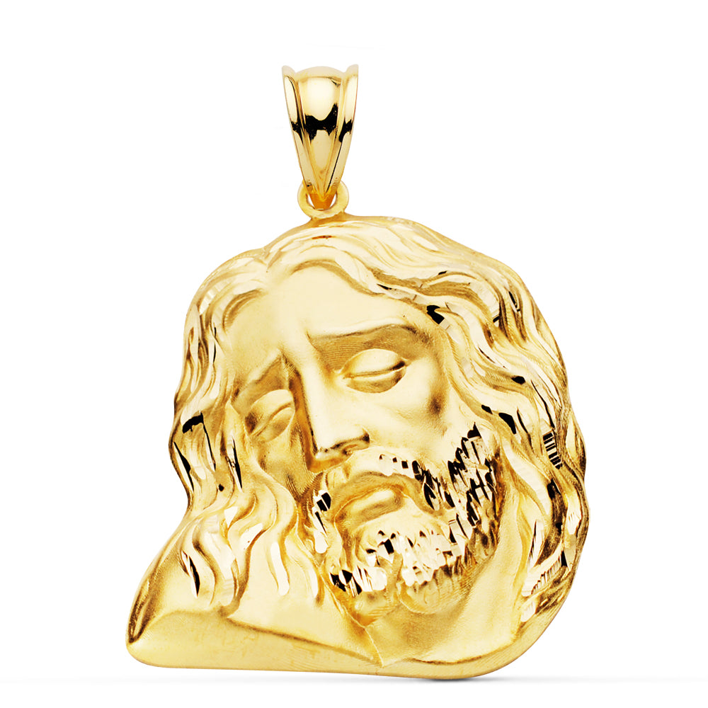 Colgante Cabeza de Cristo 30 x 25 mm de oro amarillo 18K
