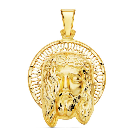 Colgante Colgante Cabeza de Cristo Orla 29 x 25 mm de oro amarillo 18K