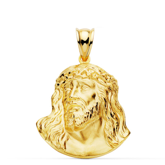 Cristo Santo Rostro 27 x 22 mm de oro amarillo 18K