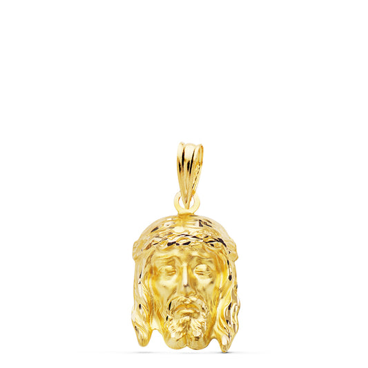 Colgante Cristo de la Buena Muerte Estampado. 19 x 12 mm de oro amarillo 18K