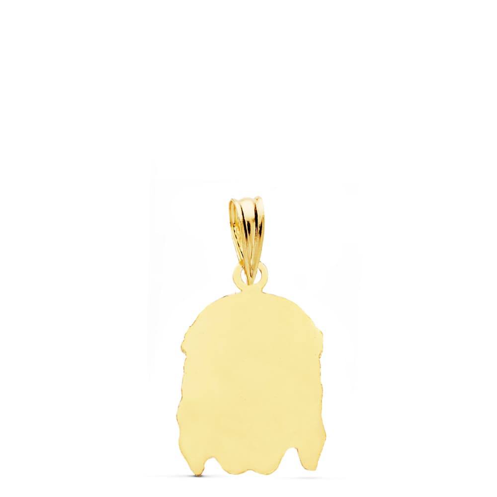 Colgante Cristo de la Buena Muerte Estampado. 19 x 12 mm de oro amarillo 18K