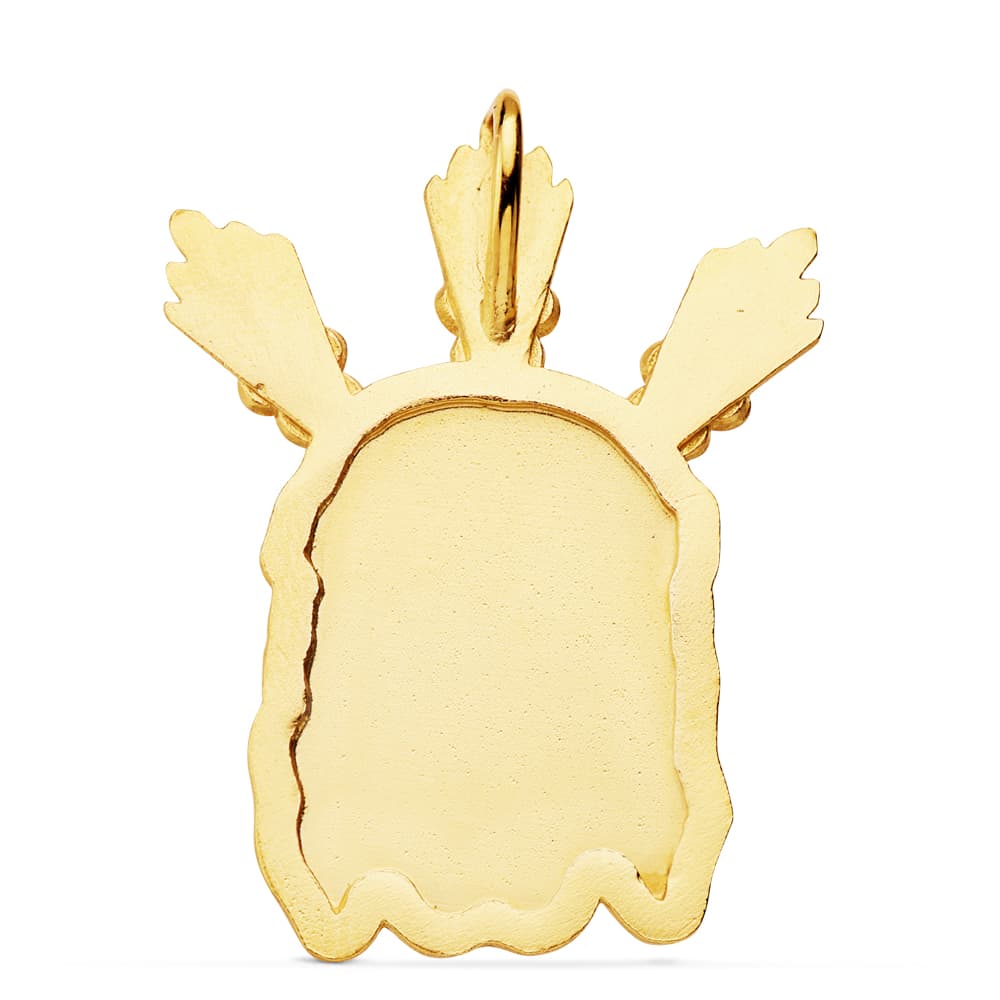 18K COLGANTE COLGANTE ORO AMARILLO CABEZA DE CRISTO POTENCIAS 39X28 MM