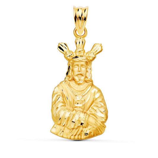 Medalla Cristo Cautivo Silueta 28 x 16 mm de oro amarillo 18K