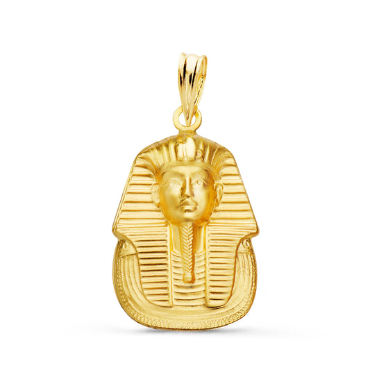 Colgante Egipcio Tutankamon Matizado. 20 x 14 mm de oro amarillo 18K