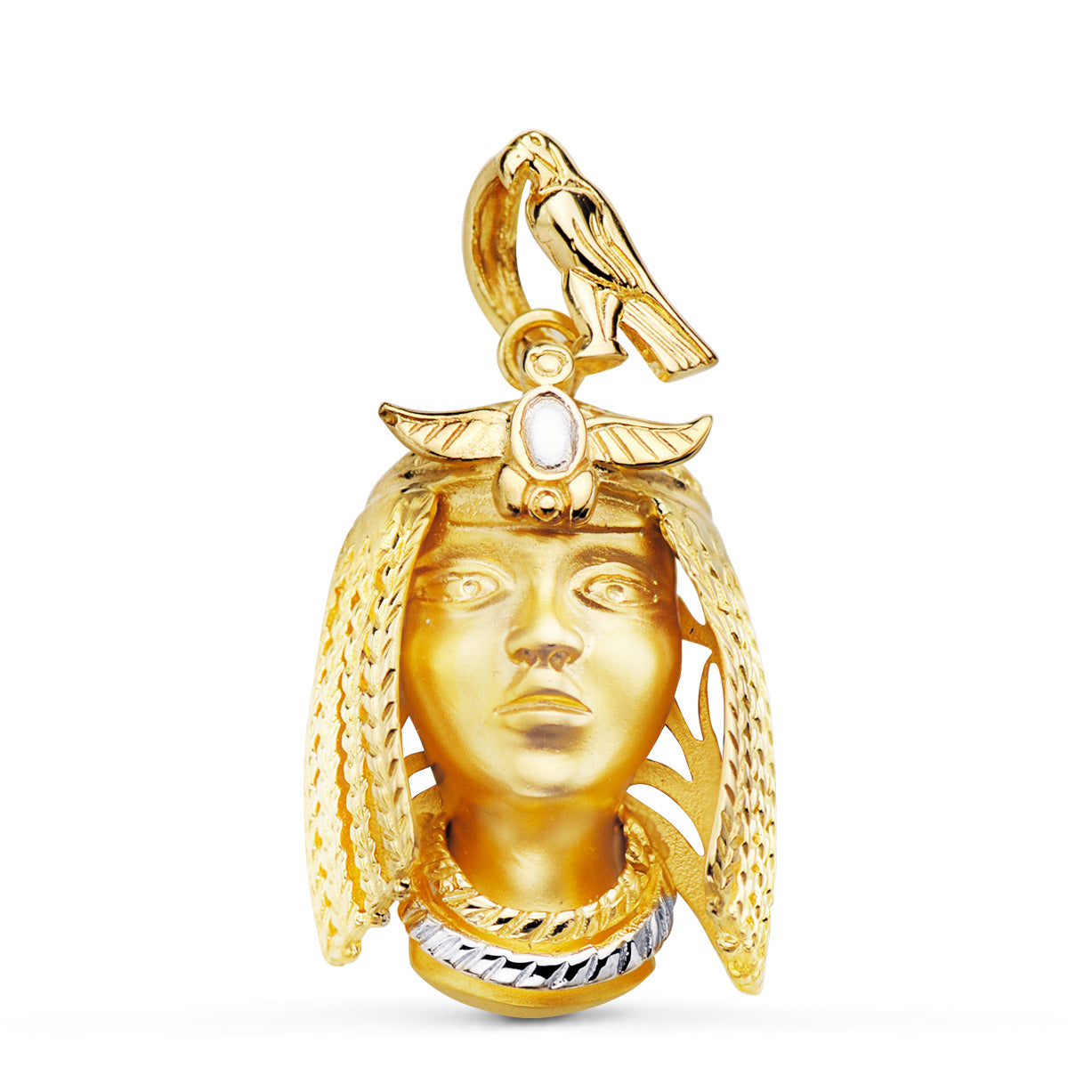 18K COLGANTE ORO BICOLOR EGIPCIO NEFERTARI 30X23 MM