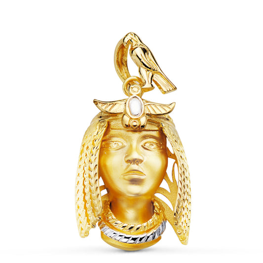 18K COLGANTE ORO BICOLOR EGIPCIO NEFERTARI 30X23 MM