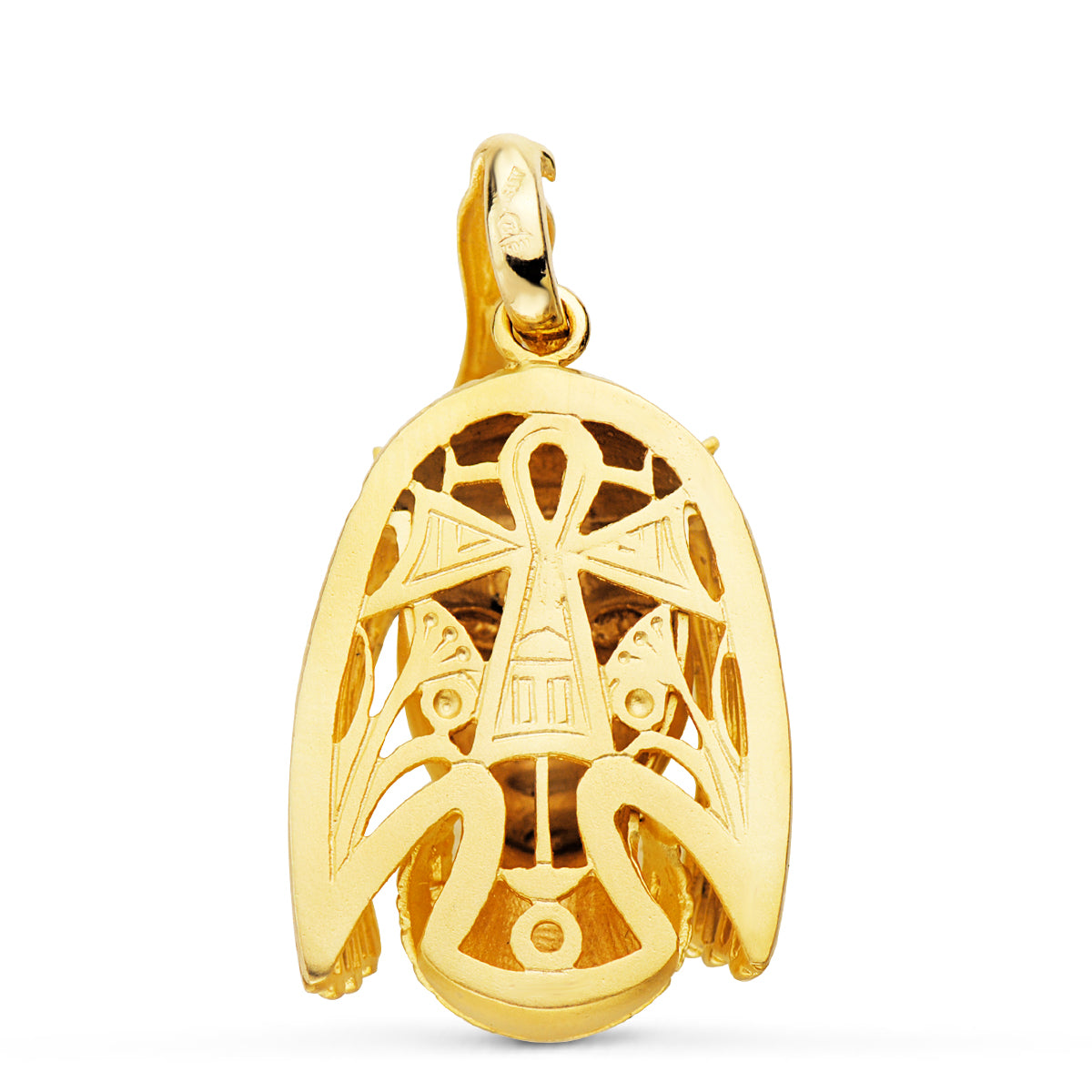 18K COLGANTE ORO BICOLOR EGIPCIO NEFERTARI 30X23 MM