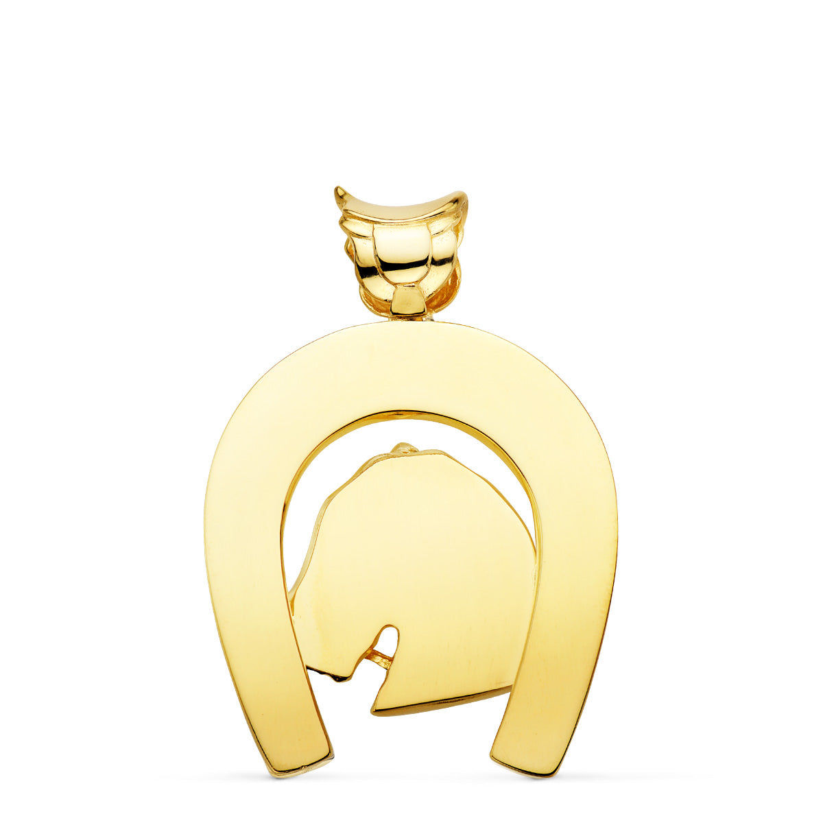 Colgante Herradura con Caballo 44 x 39 mm de oro amarillo 18K