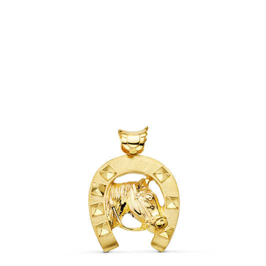 Colgante Herradura con Caballo 29 x 27 mm de oro amarillo 18K