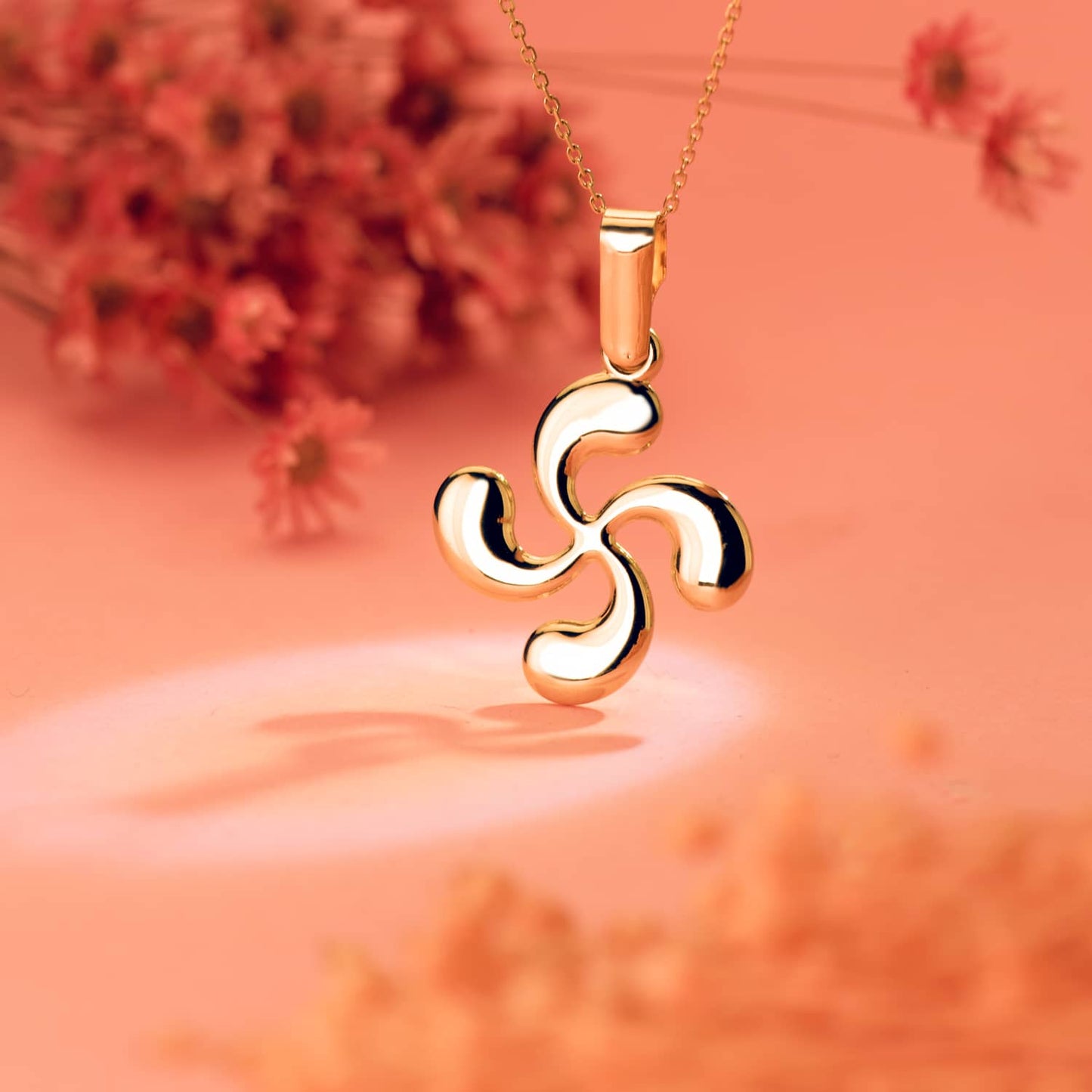 18K COLGANTE ORO AMARILLO LAUBURU BRILLO FORRADO 23X20 MM