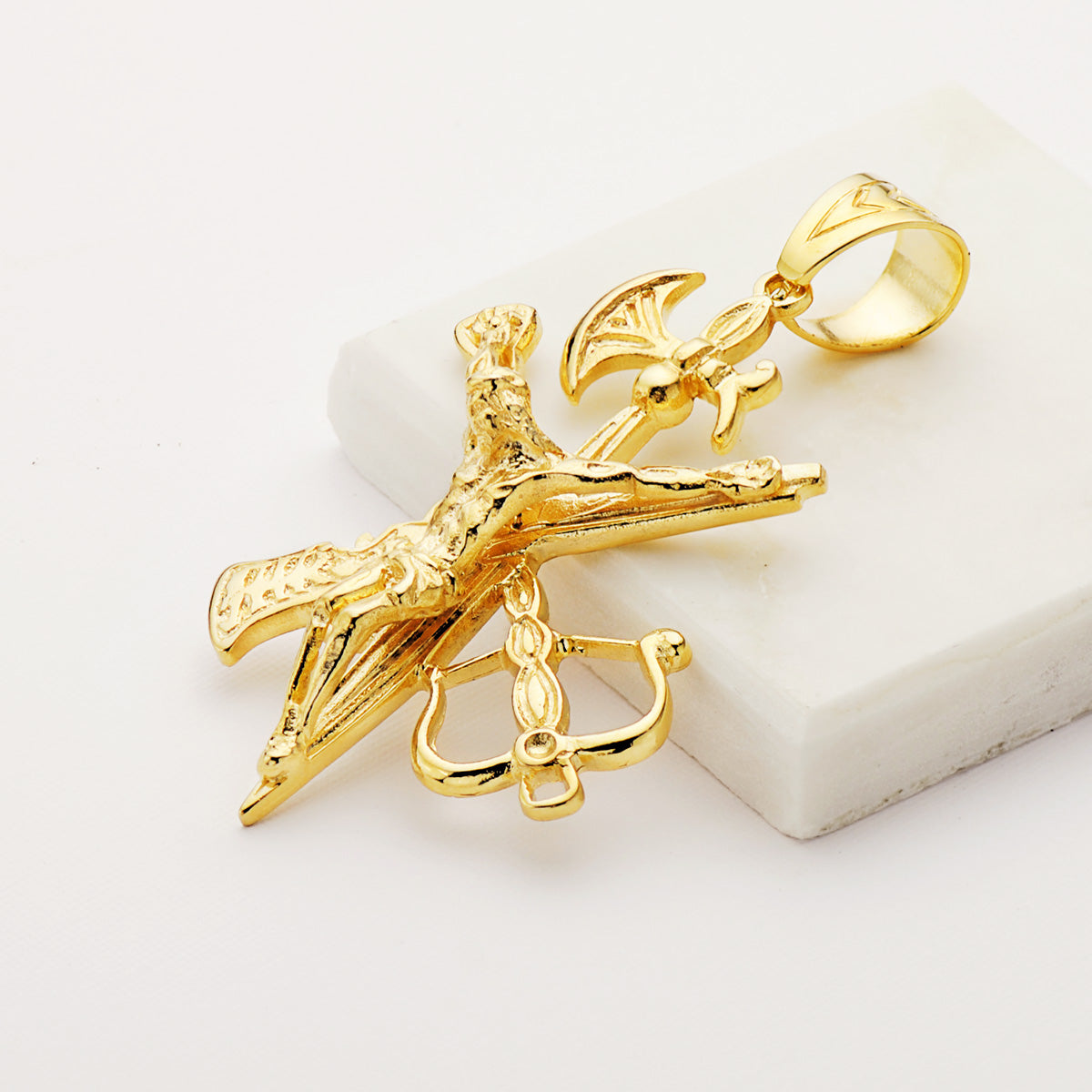 18K CRUZ ORO AMARILLO LEGIONARIO SIN CORONA 55X40 MM