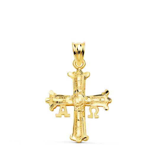 18K CRUZ DE COVADONGA O VICTORIA ORO AMARILLO TALLADA 26 X 20 MM