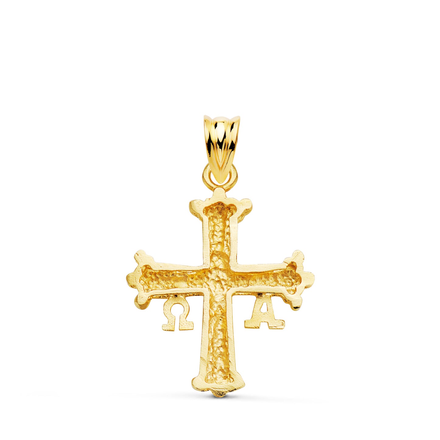 18K CRUZ DE COVADONGA ORO AMARILLO TALLADA 26 X 20 MM