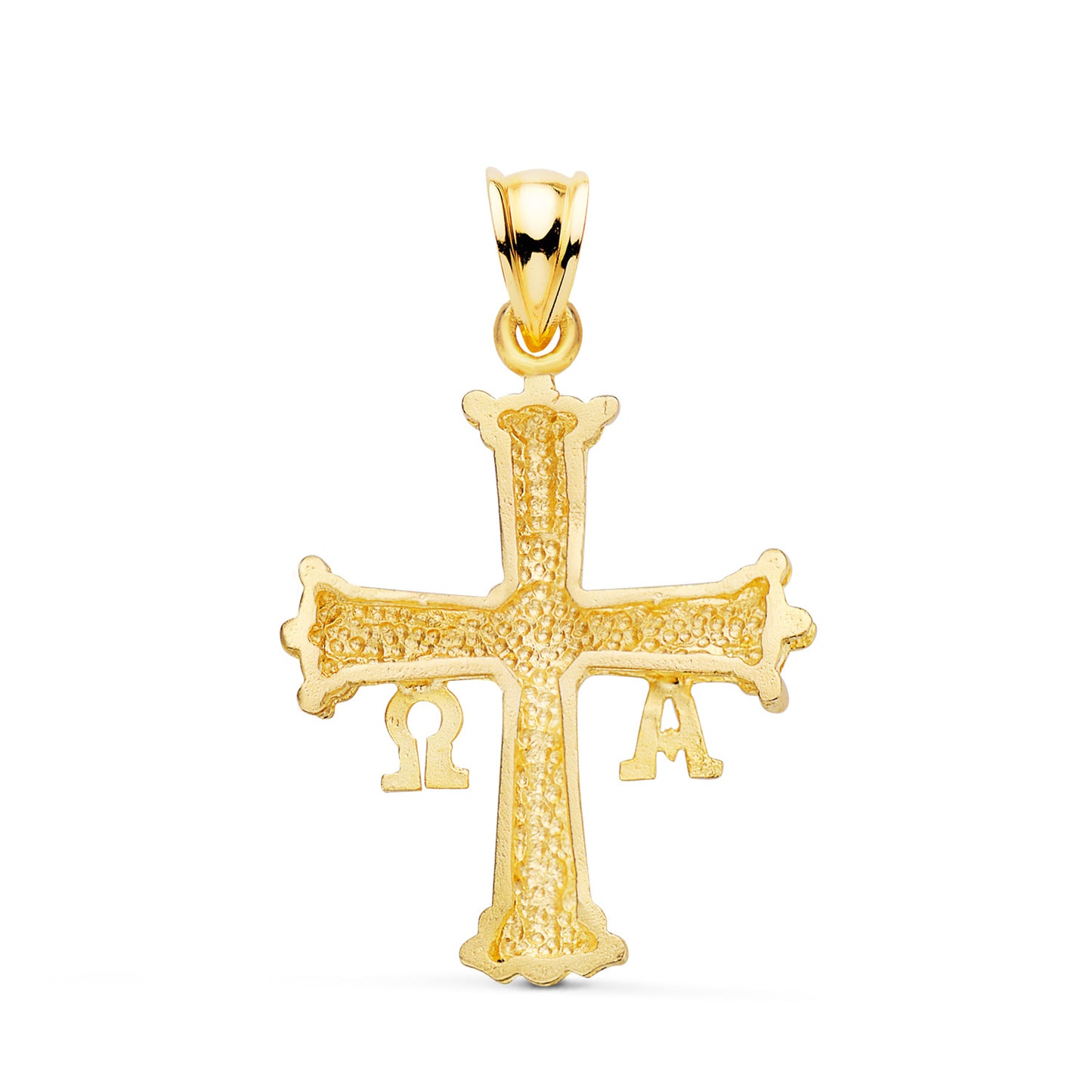 18K CRUZ DE COVADONGA ORO AMARILLO TALLADA 33 X 25 MM