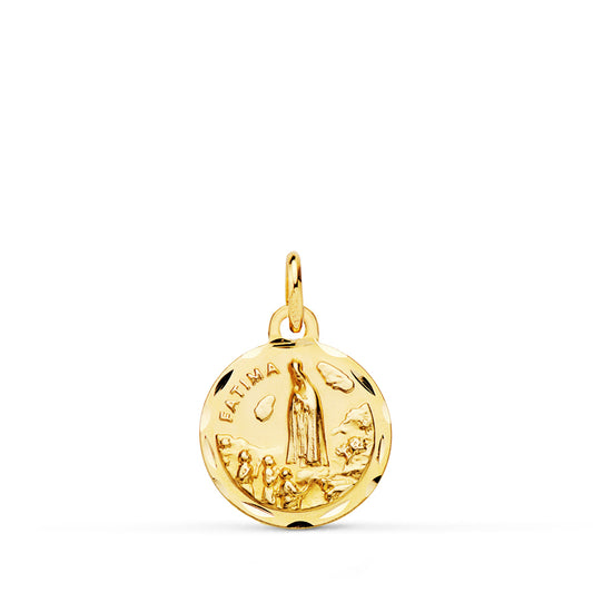 Medalla Virgen de Fatima 12 mm de oro amarillo 18K