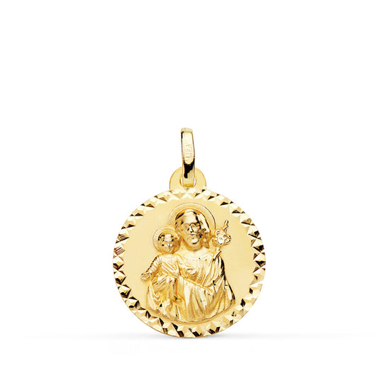 Medalla San Jose Talla Cruzada 18 mm de oro amarillo 18K