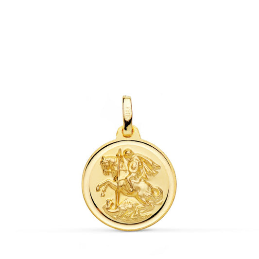 Medalla San Jorge Bisel 16 mm de oro amarillo 18K