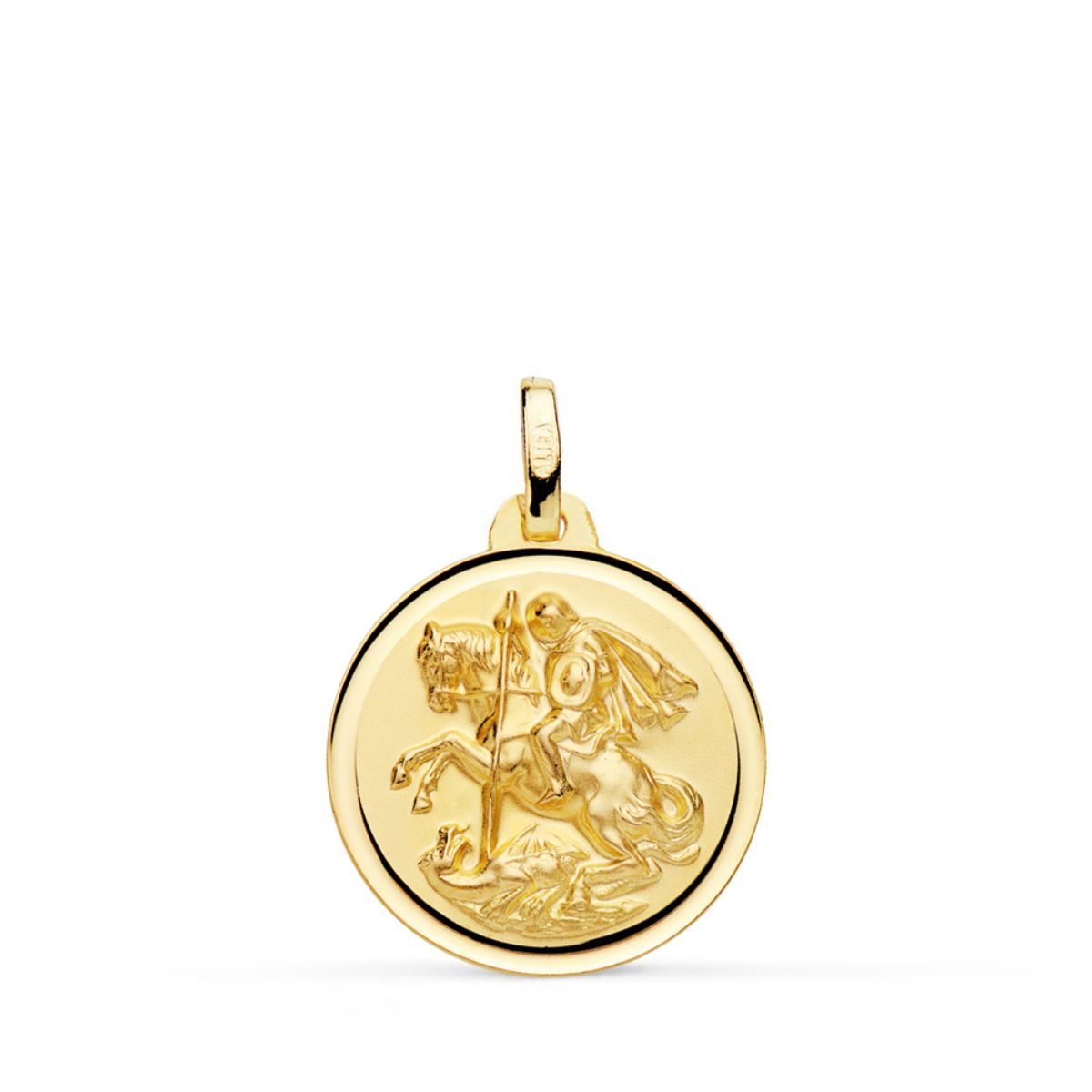 Medalla San Jorge Bisel 18 mm de oro amarillo 18K