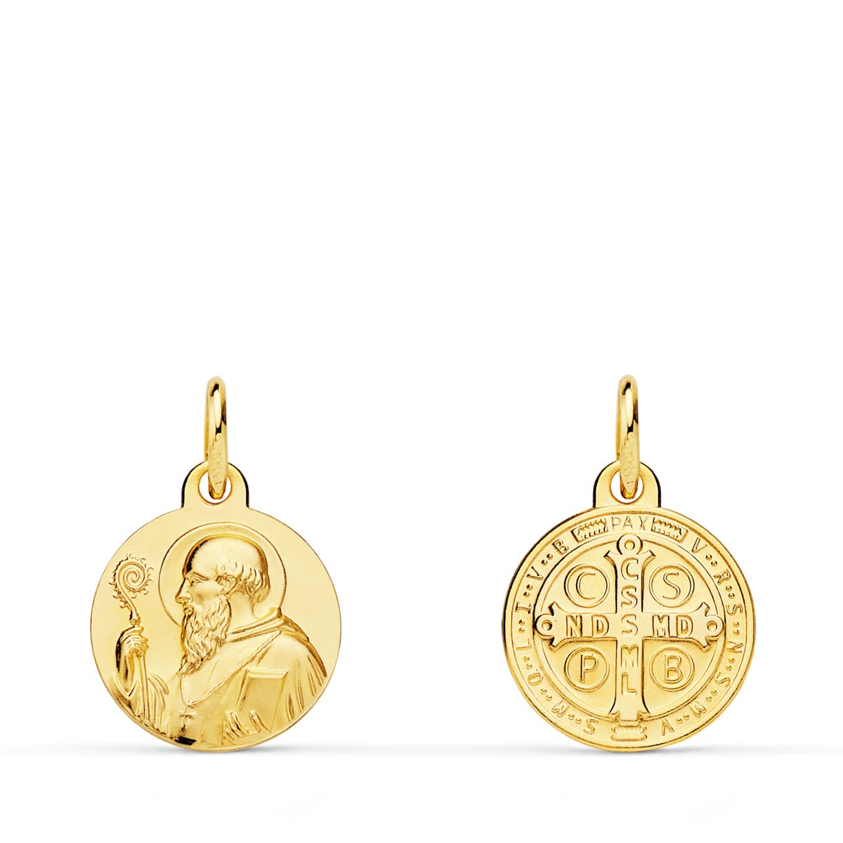 Escapulario San Benito 12 mm de oro amarillo 18K