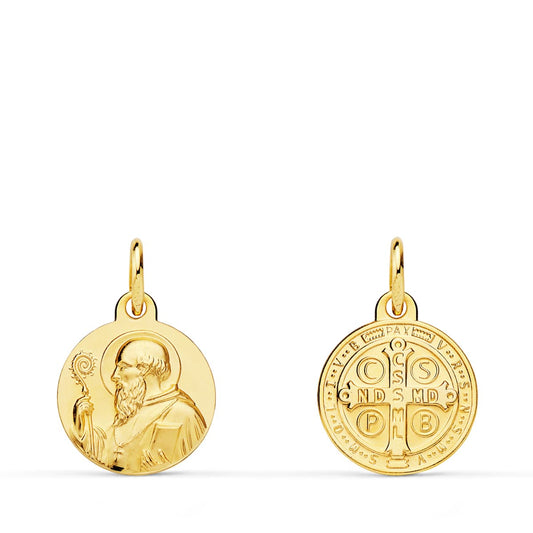 Escapulario San Benito 12 mm de oro amarillo 18K