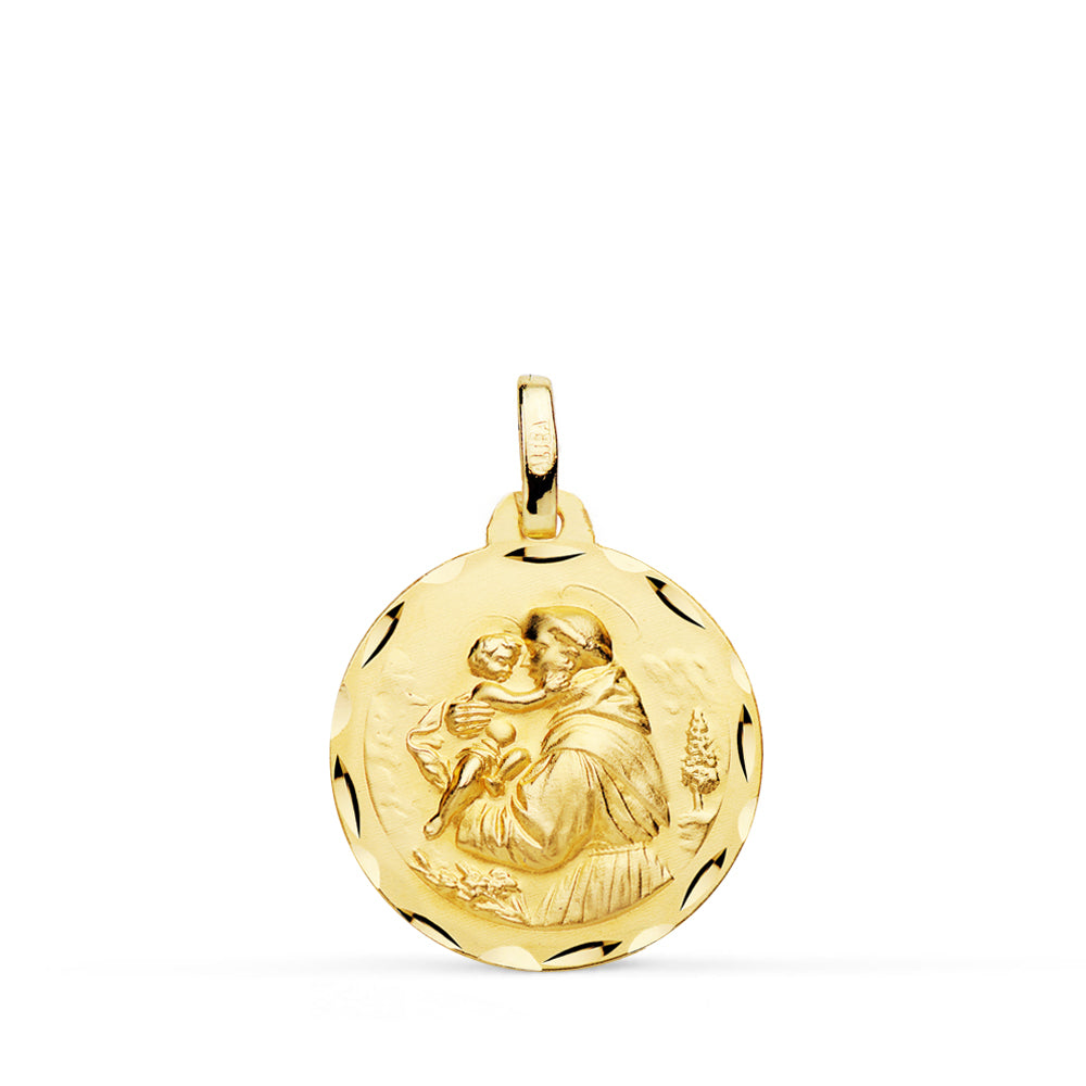 Medalla de San Antonio 18 mm de oro amarillo 18K
