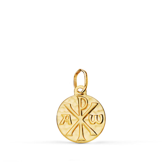 Medalla Cruz de Crismon Martele 12 mm de oro amarillo 18K