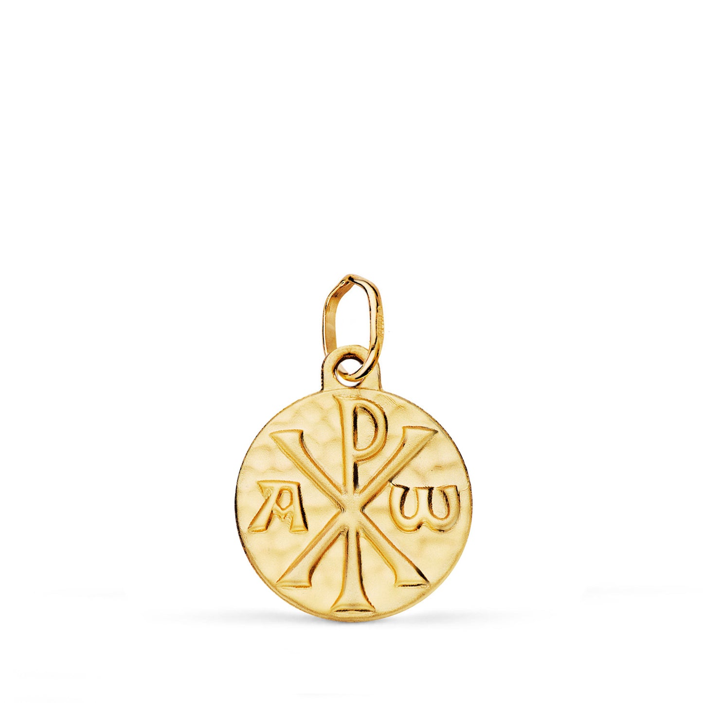 18K MEDALLA ORO AMARILLO CRUZ DE CRISMON MARTELE 14 MM