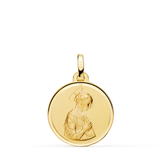 18K MEDALLA ORO AMARILLO MADONNA DE LIPPI BISEL MATIZADA 18 MM.