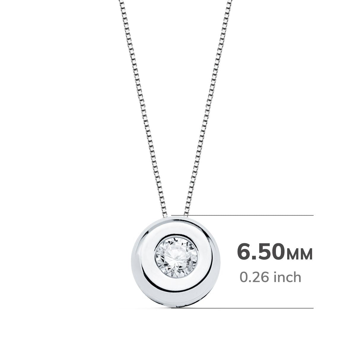 Gargantilla Chaton 6,5 mm Diamante Laboratorio 2,90 mm 0,100 Qts. G-vs2. Cadena 42 cm de oro blanco 18K