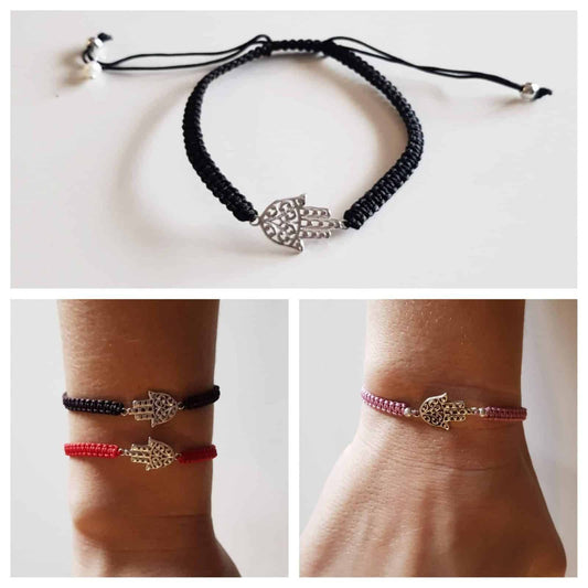 Pulsera mano de fátima de plata de ley