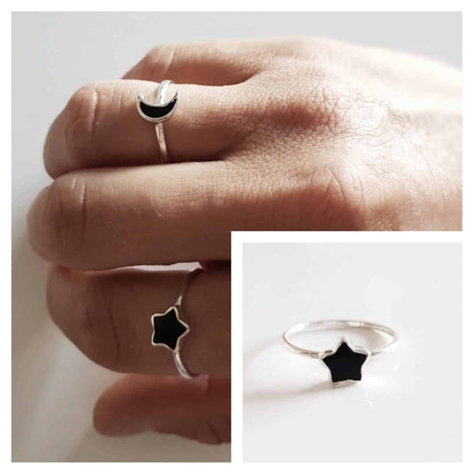 Anillo estrella de plata de ley