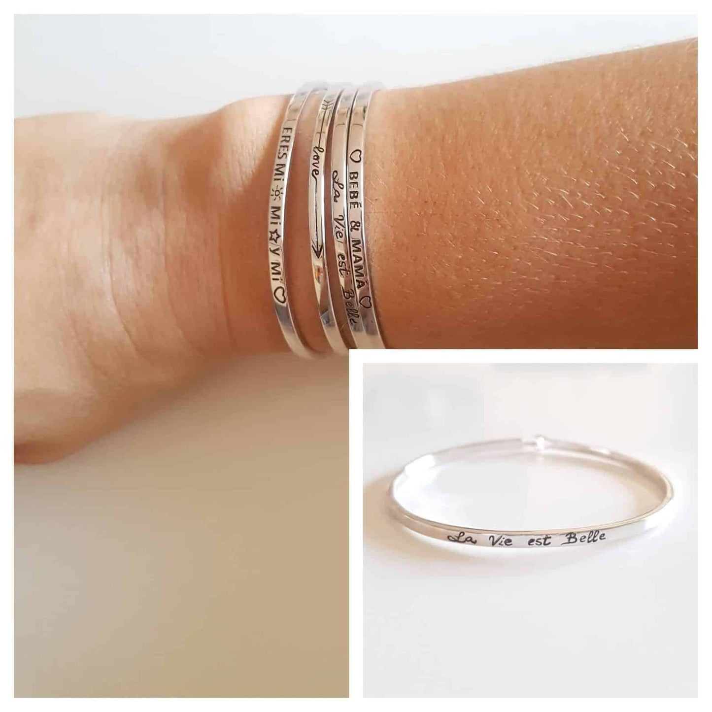 Pulsera la vie est belle de plata de ley