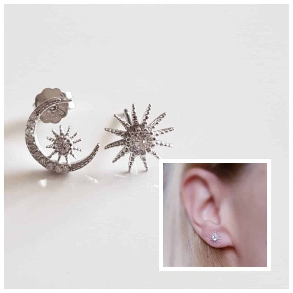 Pendientes universo de plata de ley - Joyería Zafir
