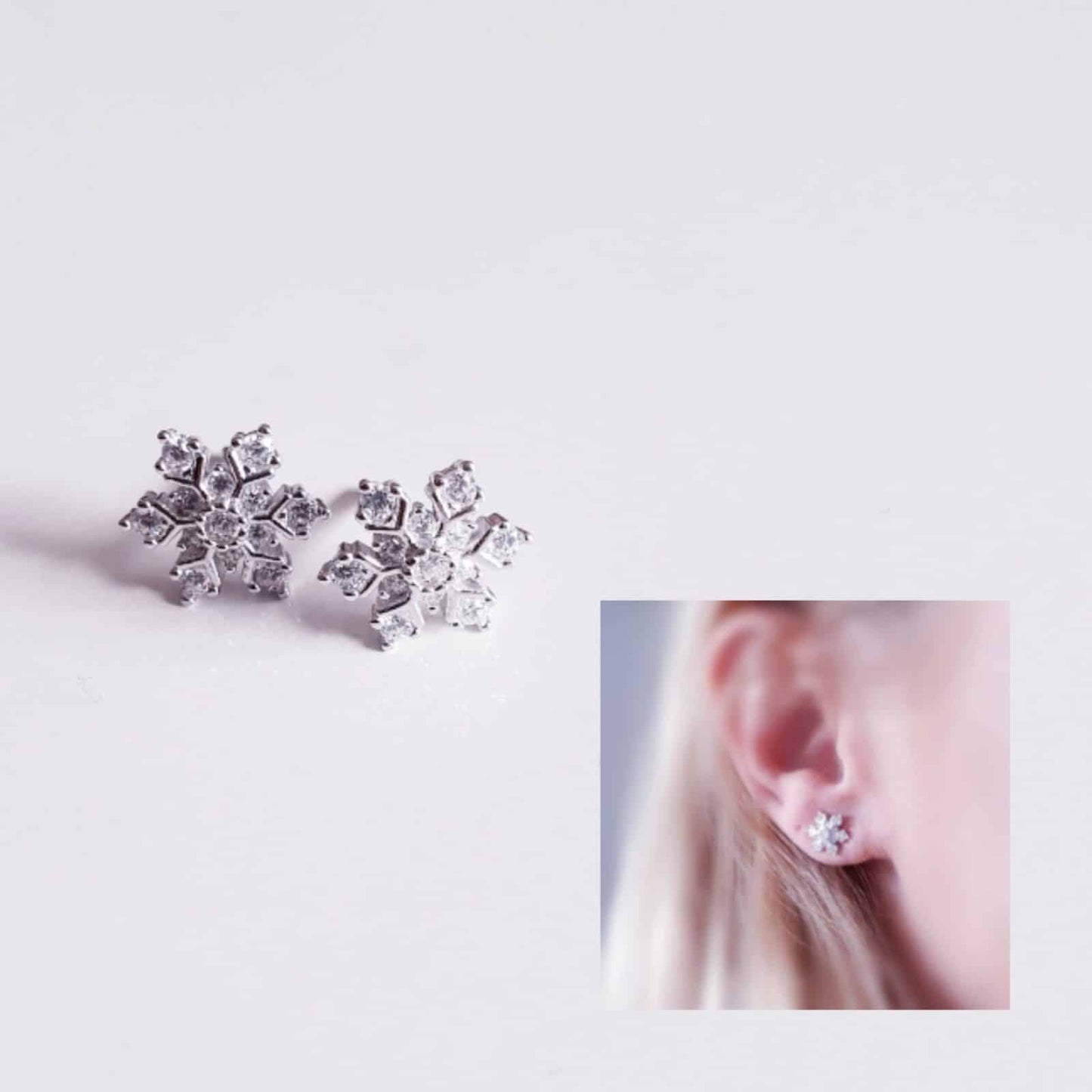 Pendientes flor copito de plata de ley