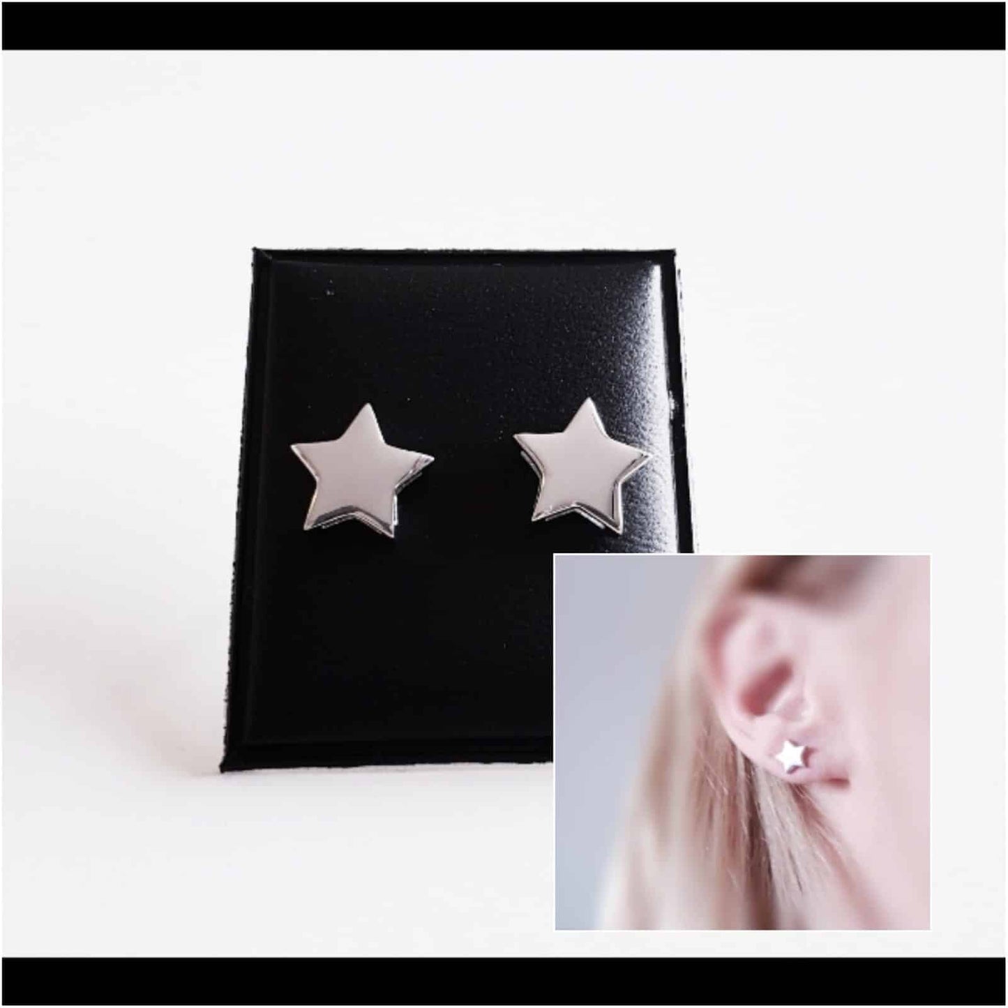 Pendiente estrella de plata de ley
