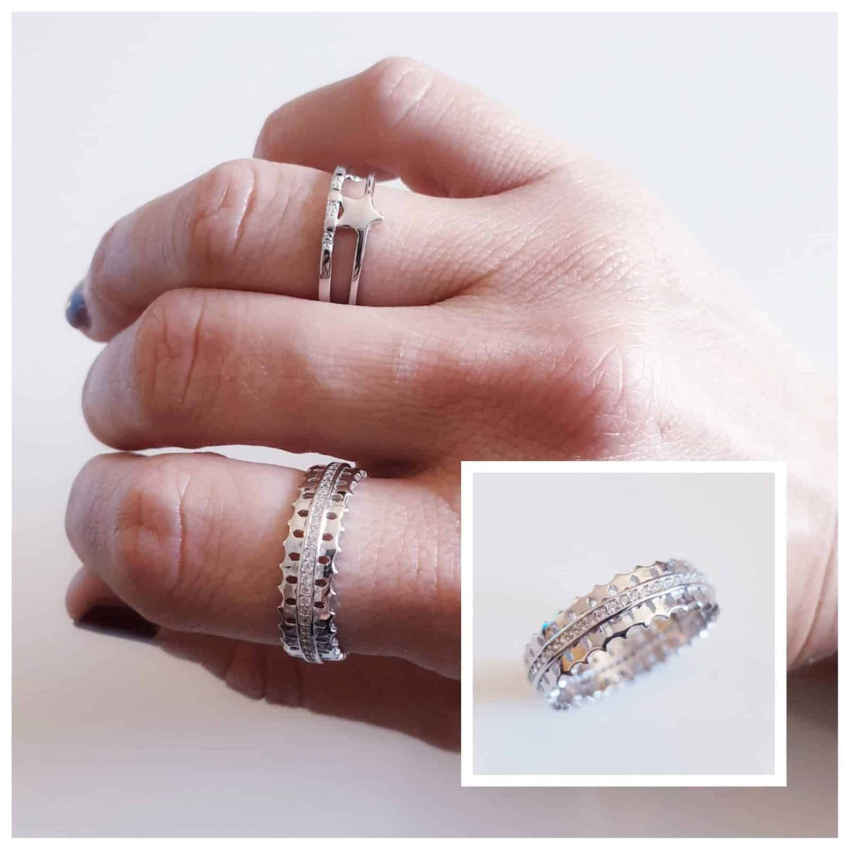 Anillo mini estrellas de plata de ley - vista adicional