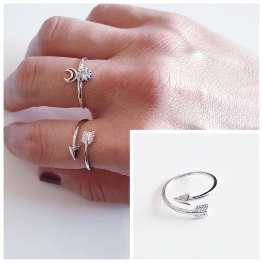 Anillo flecha de plata de ley