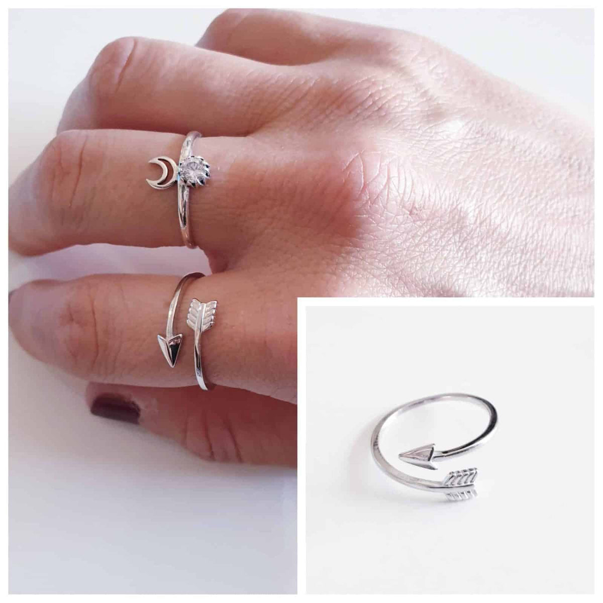 Anillo flecha de plata de ley - vista adicional