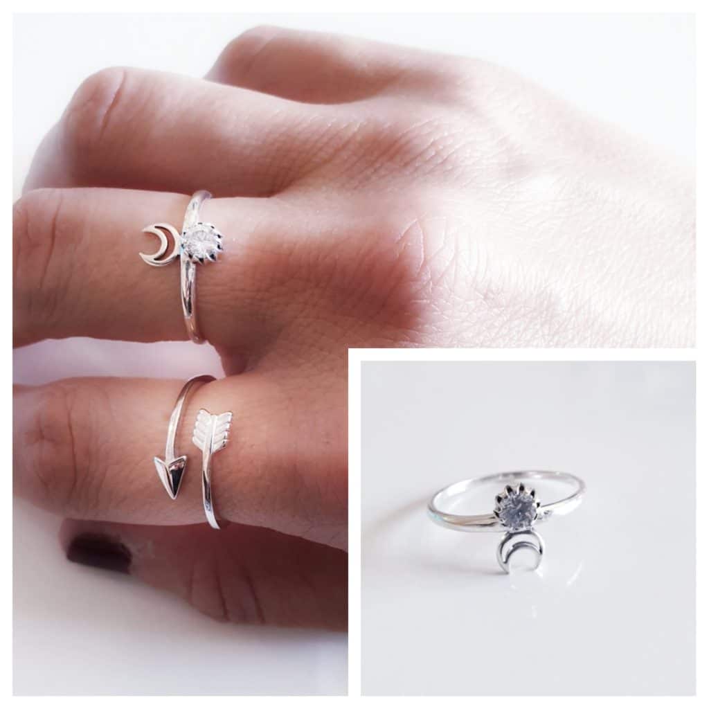 Anillo boho gipsy de plata de ley