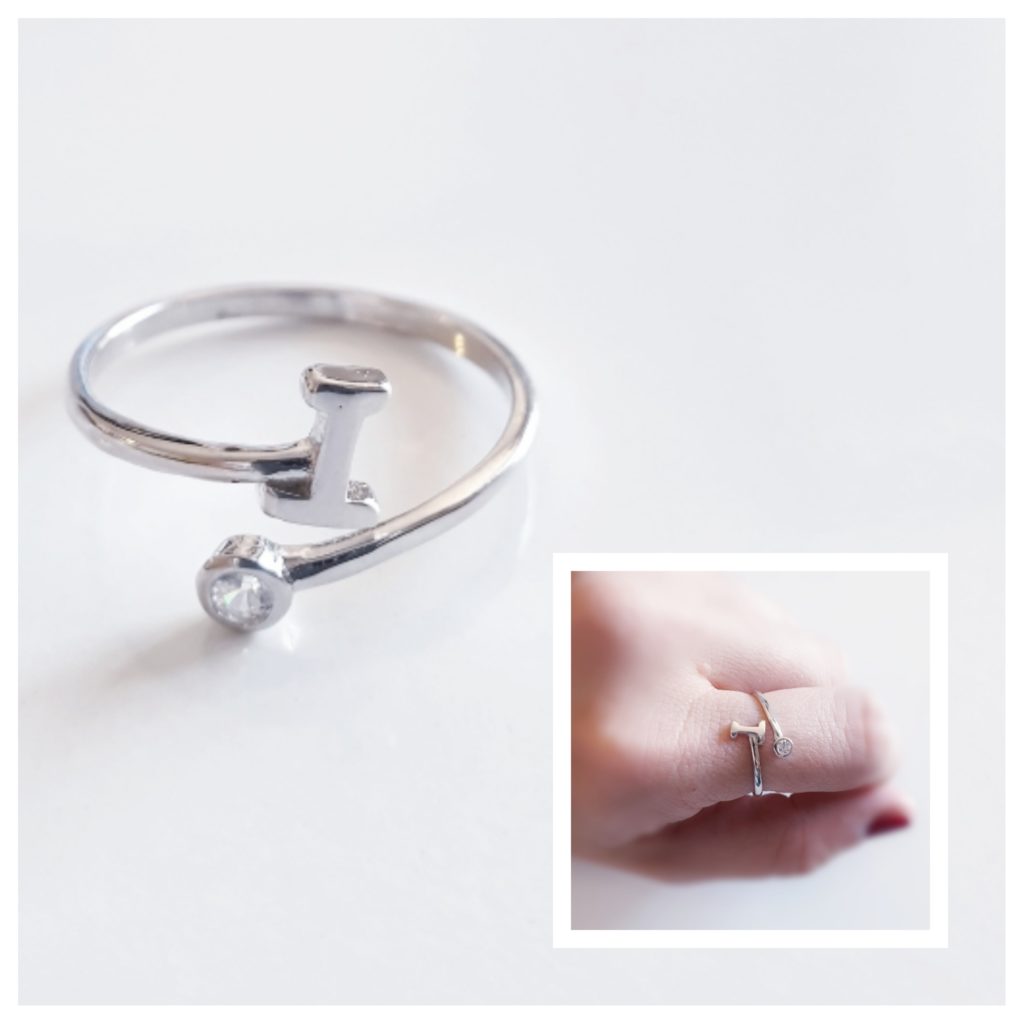 Anillo inicial i de plata de ley