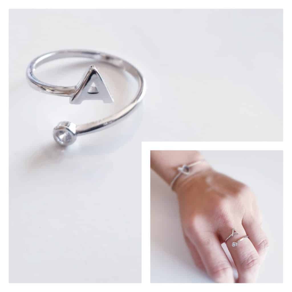 Anillo inicial a de plata de ley