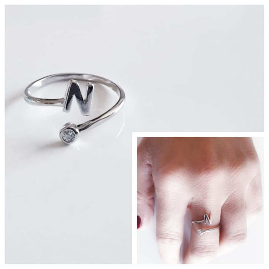 Anillo inicial n de plata de ley