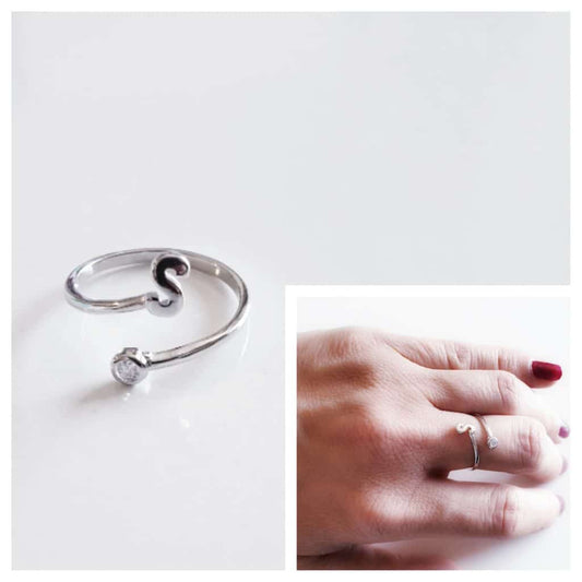 Anillo inicial s de plata de ley