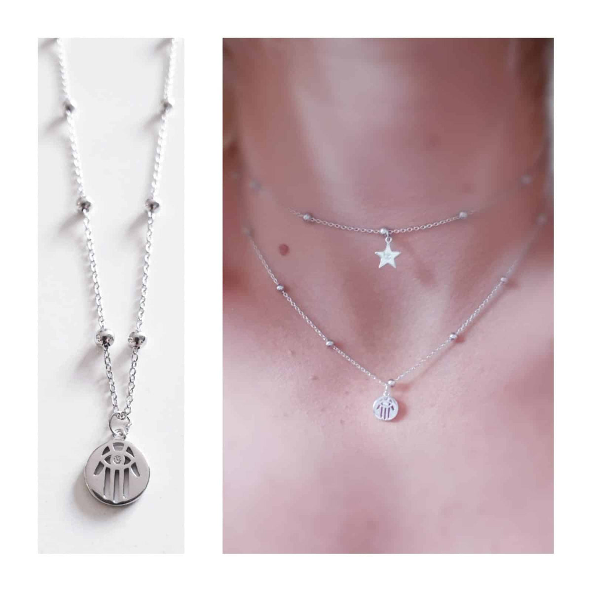 Collar mano chocker de plata de ley - vista adicional