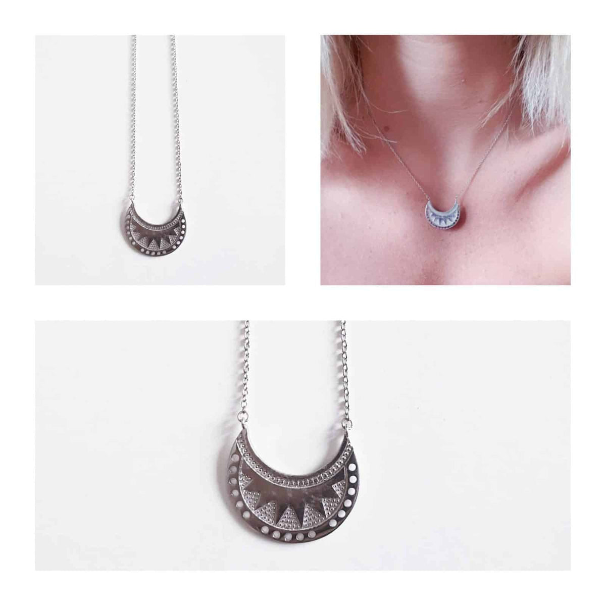 Collar azteca olot de plata de ley - vista adicional