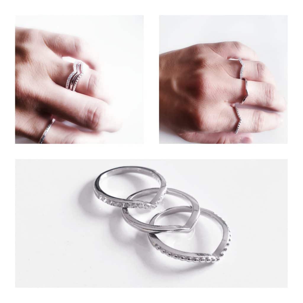 Anillo trio de plata de ley