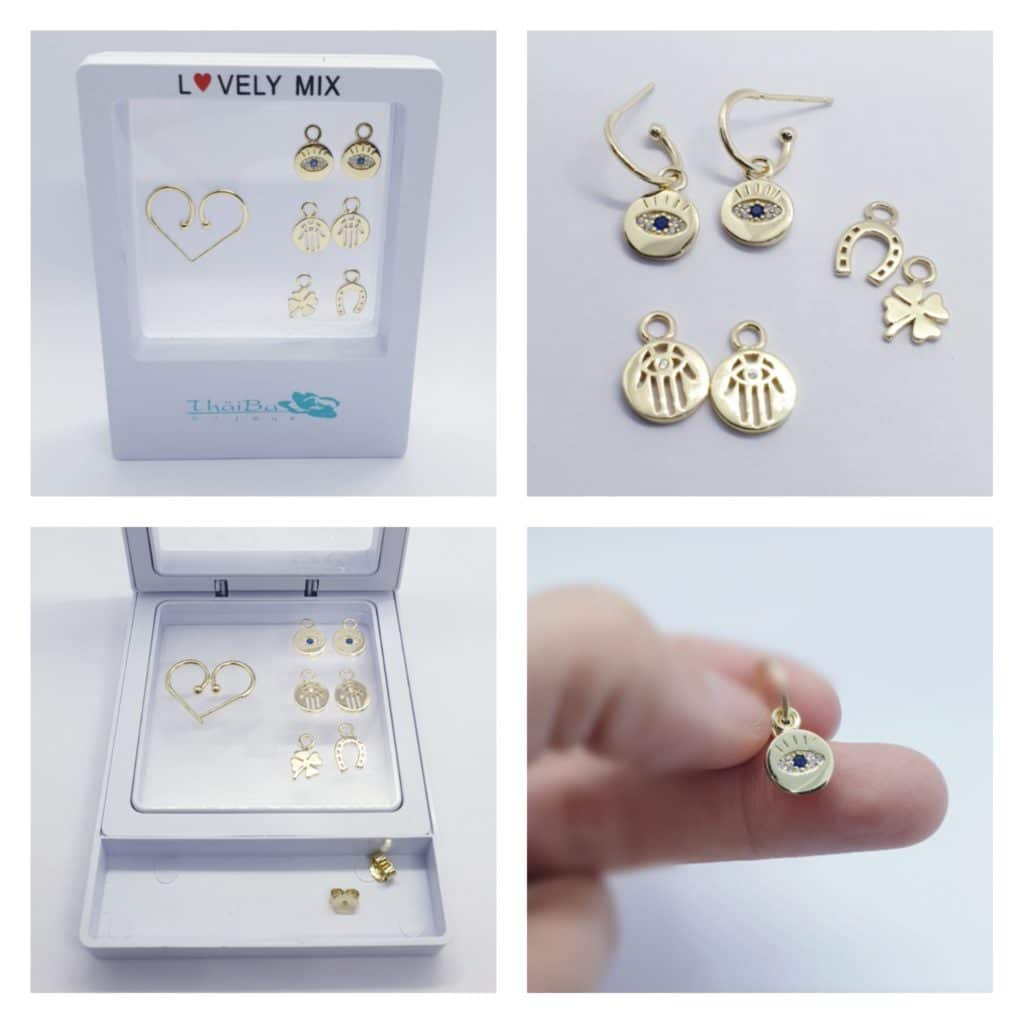 Pack pendientes lovely mix oro de plata de ley