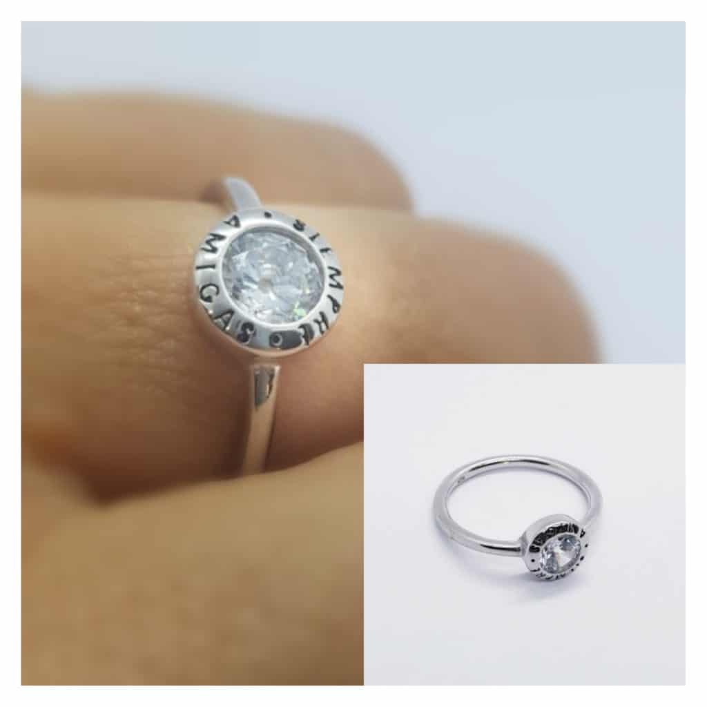 Anillo siempre amigas de plata de ley