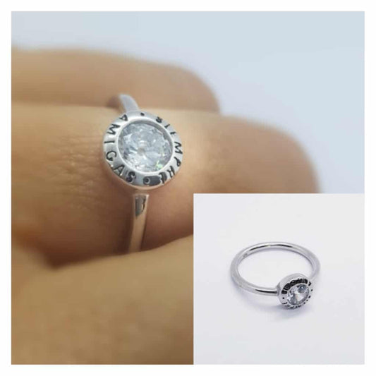 Anillo siempre amigas de plata de ley